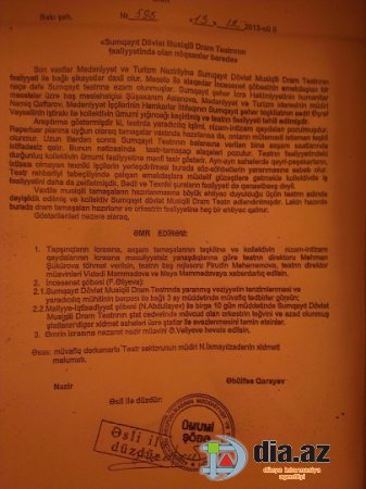 Sumqayıt Dram Teatrında В«ölü canlarВ»!!! - Amma səhnədə yox, ştat cədvəlindəвЂ¦ 