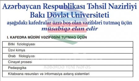 BDU Abel Məhərrəmovun yaxınlarından "təmizlənir"... BDU Abel Məhərrəmovun yaxınlarından "təmizlənir"...