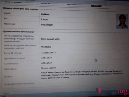 Azərbaycanda sağlam məktəb direktoru 8 xəstəlikdən əlillik dərəcəsi aldı