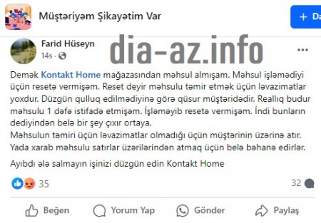 Satdıqları məhsul zay çıxanda, müştərini şərləyirlər...