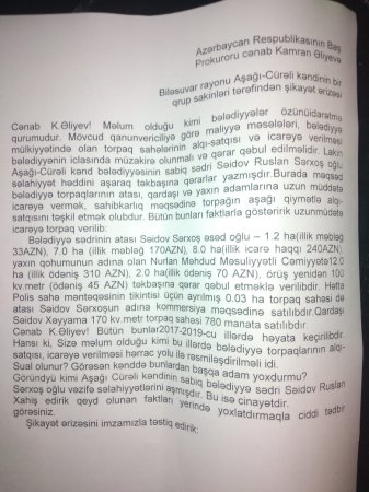 Keçmiş bələdiyyə sədri dövlətin torpaqlarını satıb?